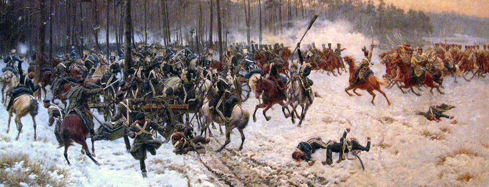 "Bitwa pod Stoczkiem." Obraz olejny. Autor: Jan Rosen (1854–1936).