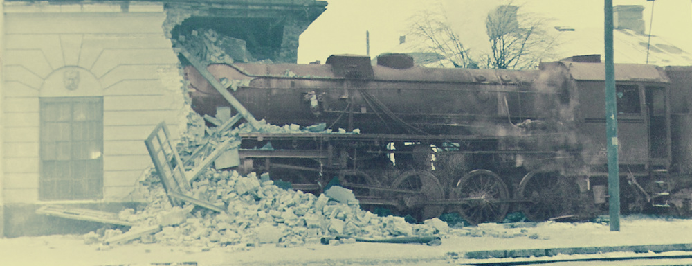 Wypadek na dworcu kolejowym w Łukowie - 1960 r.