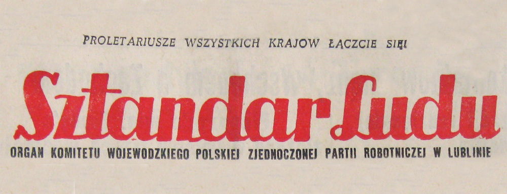 Nagłówek Pisma "Sztandar Ludu"